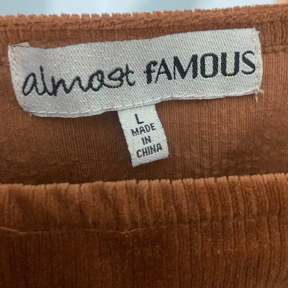 Almost Famous Rust Corduroy Dress - Picture 3 of 3